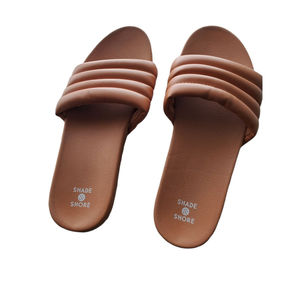 NWOT Shade and Shore Brown Puffy Sandals